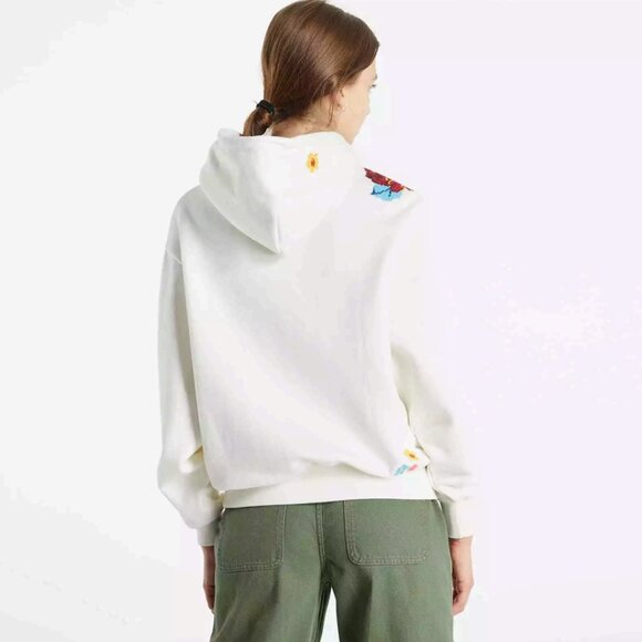 Vans Anaheim Factory Needlepoint/Embroidered Floral Hoodie White Size XS NWT - Picture 3 of 14